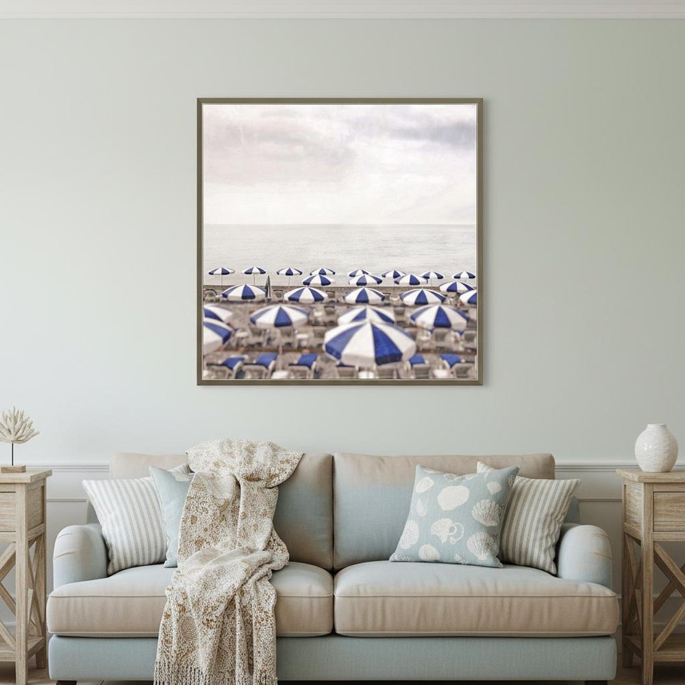 Seaside Silver Framed Print Wall Art