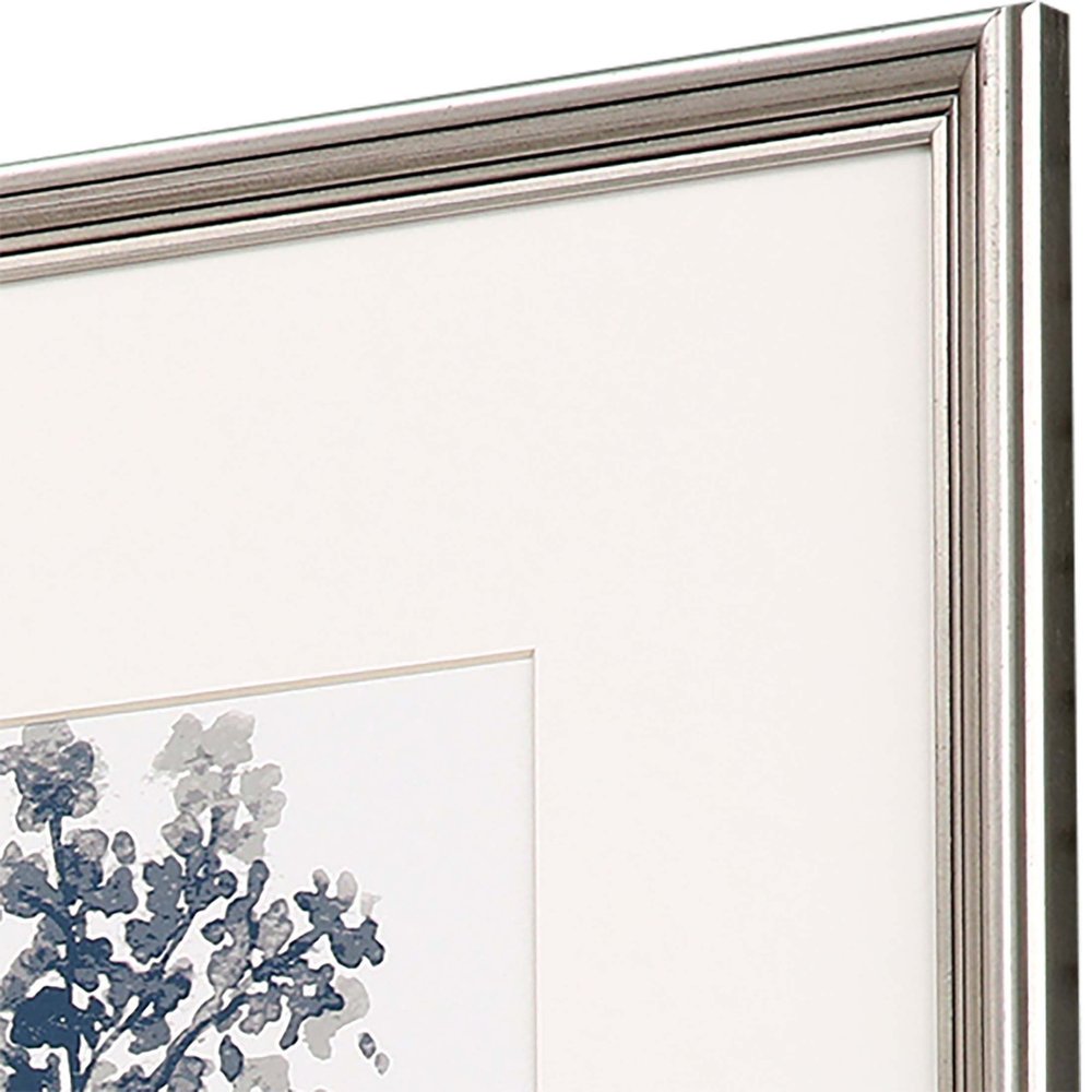 Set Of Four Slate Trees Silver Framed Print Wall Art