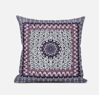 20" X 20" Gray Pink Floral Blown Seam Suede Throw Pillow FurniFindUSA