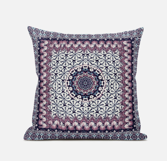 20" X 20" Gray Pink Floral Blown Seam Suede Throw Pillow FurniFindUSA