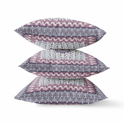 20" X 20" Gray Pink Floral Blown Seam Suede Throw Pillow FurniFindUSA