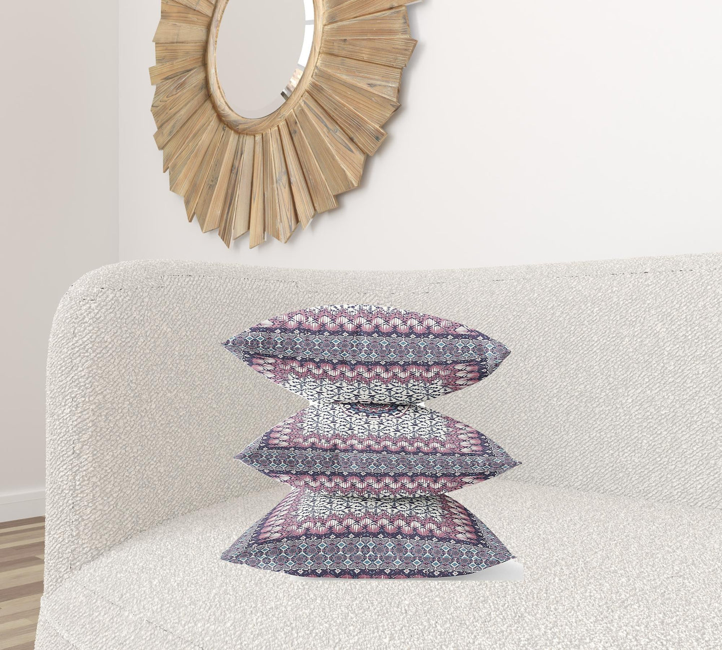 20" X 20" Gray Pink Floral Blown Seam Suede Throw Pillow FurniFindUSA