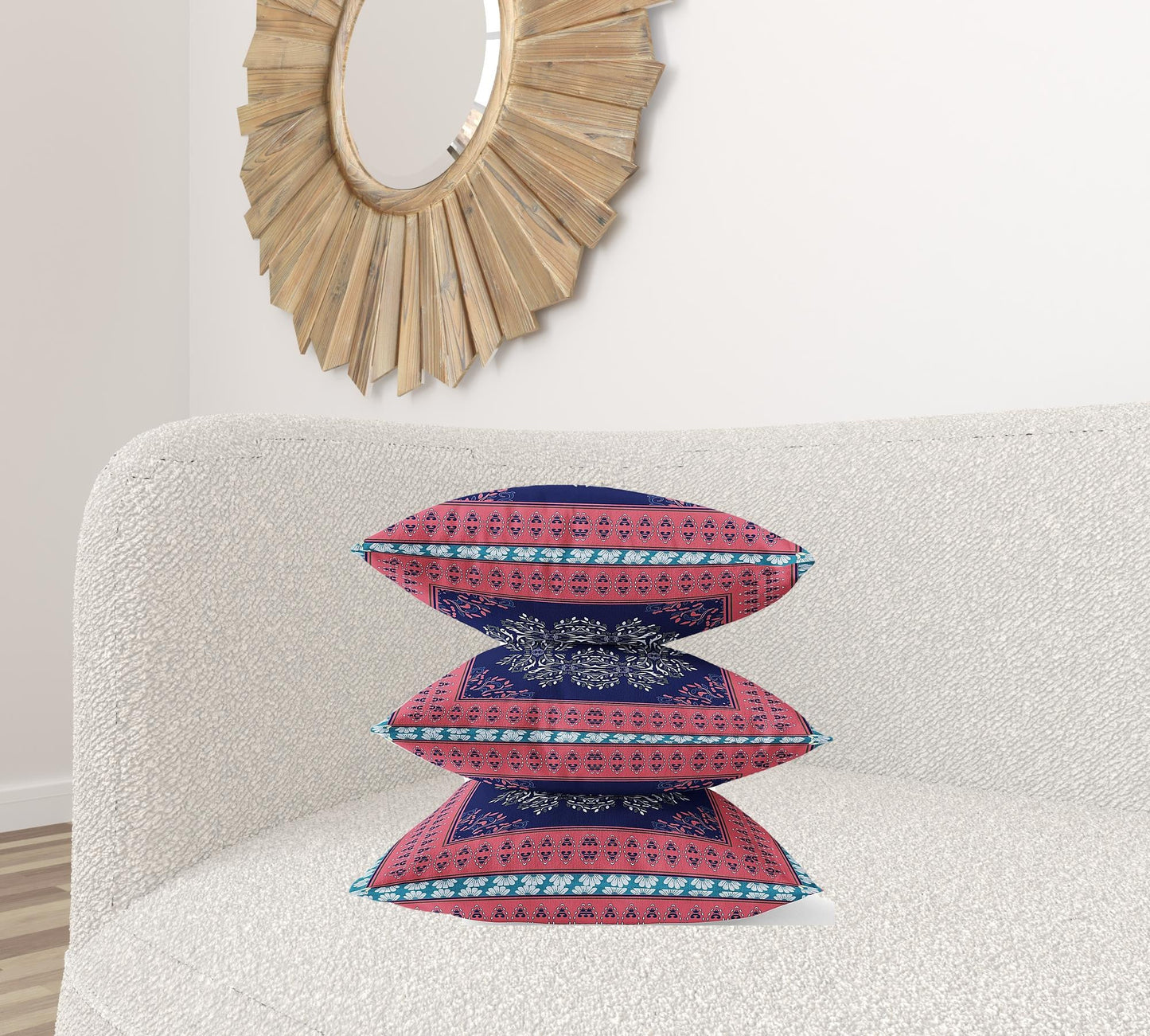 20" X 20" Red Black Geometric Blown Seam Suede Throw Pillow FurniFindUSA