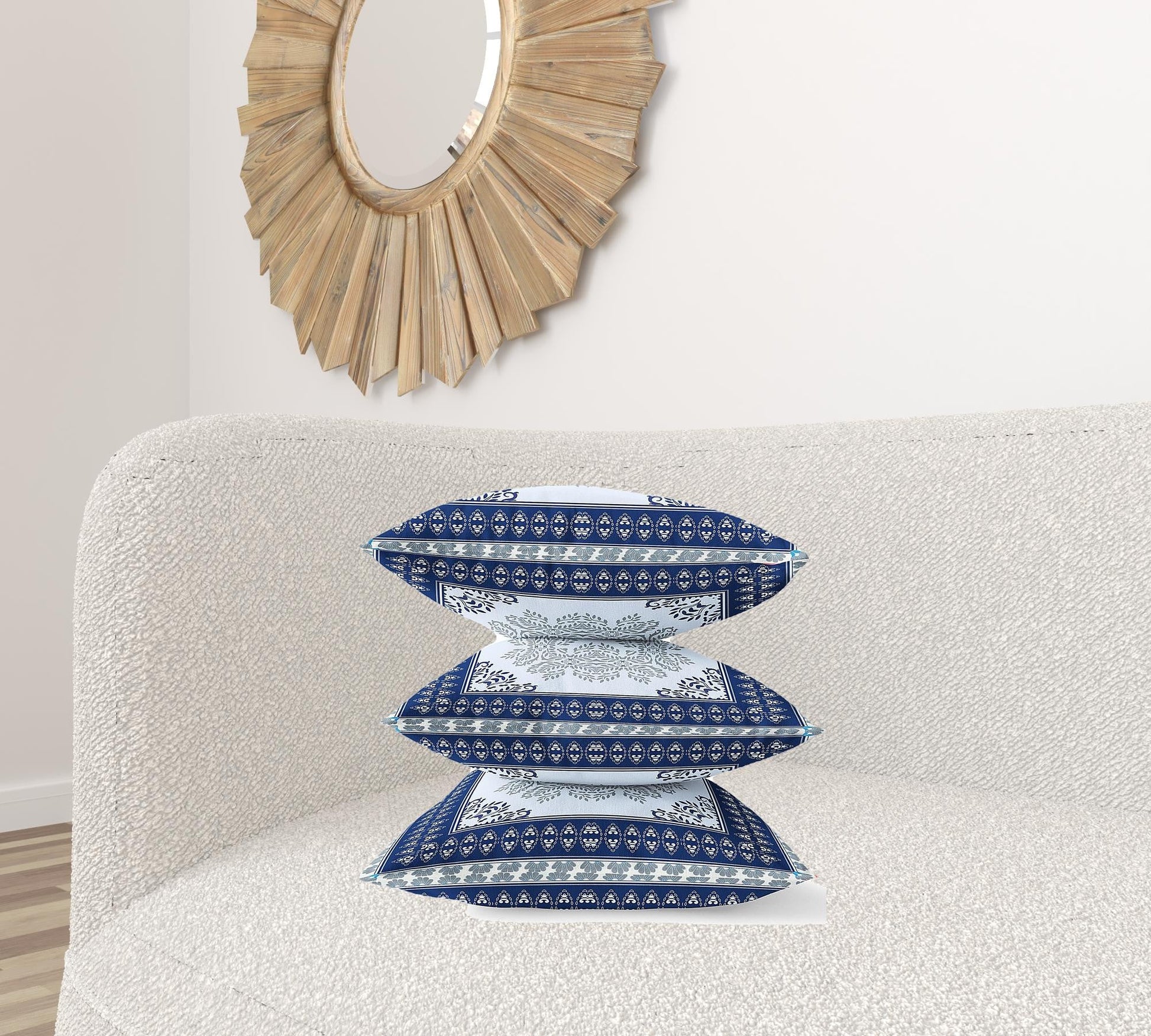 20" X 20" Dark Blue Gray Geometric Blown Seam Suede Throw Pillow FurniFindUSA