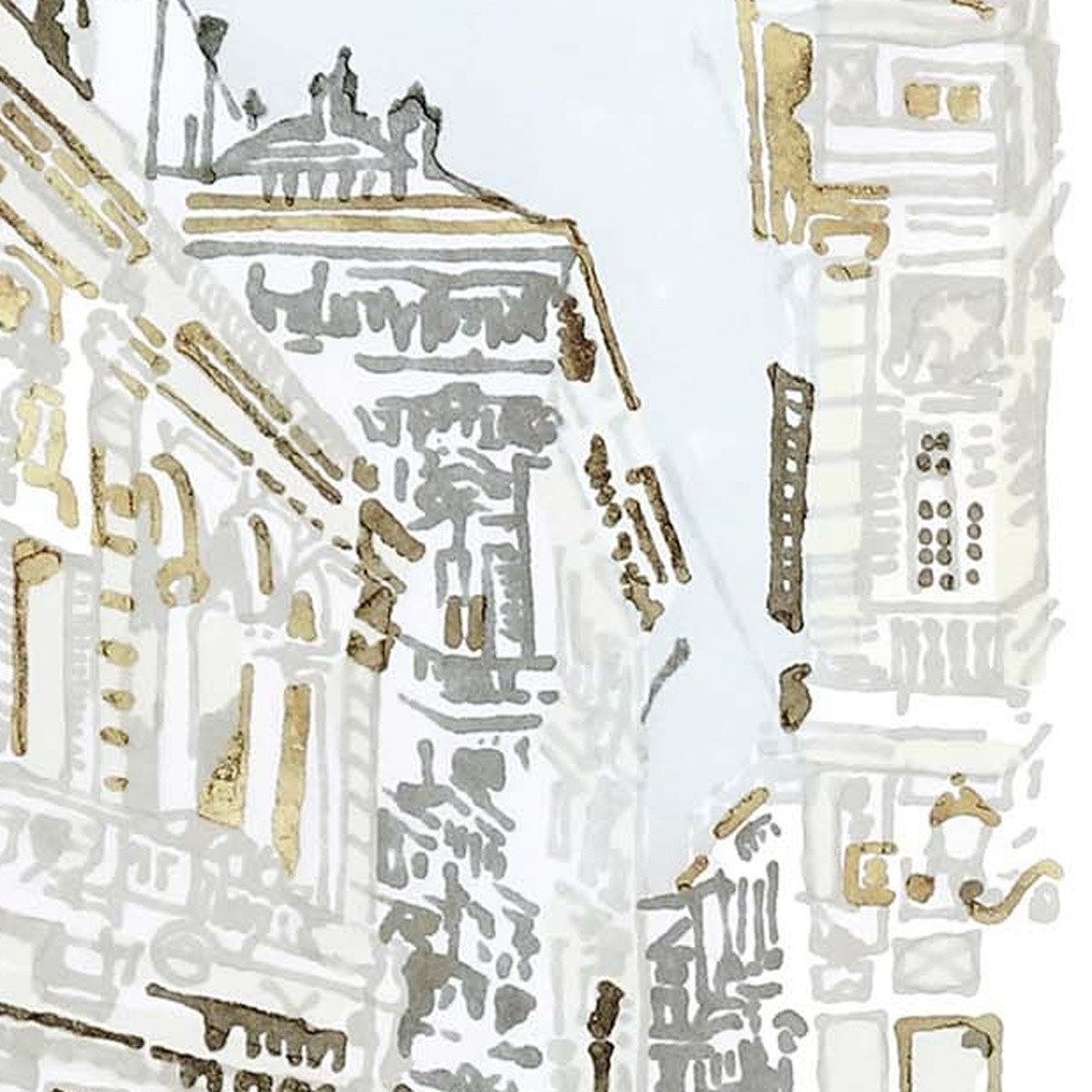 Set Of Four Street Scenes Gold Framed Print Wall Art