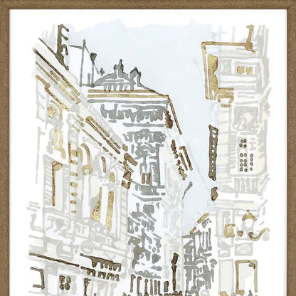 Set Of Four Street Scenes Gold Framed Print Wall Art