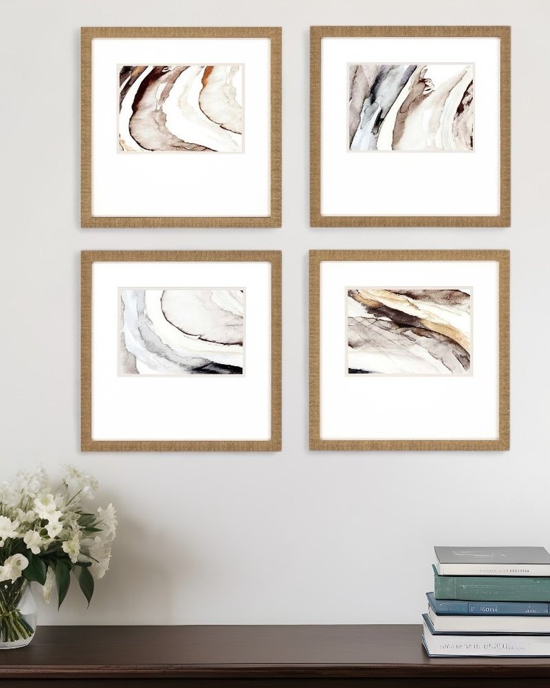 Set Of Four Gulf Gold Framed Print Wall Art HomeRoots