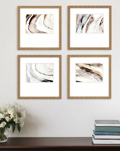 Set Of Four Gulf Gold Framed Print Wall Art HomeRoots