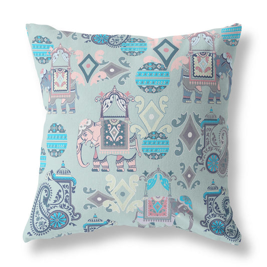 20" X 20" Gray And Pink Paisley Blown Seam Suede Throw Pillow FurniFindUSA