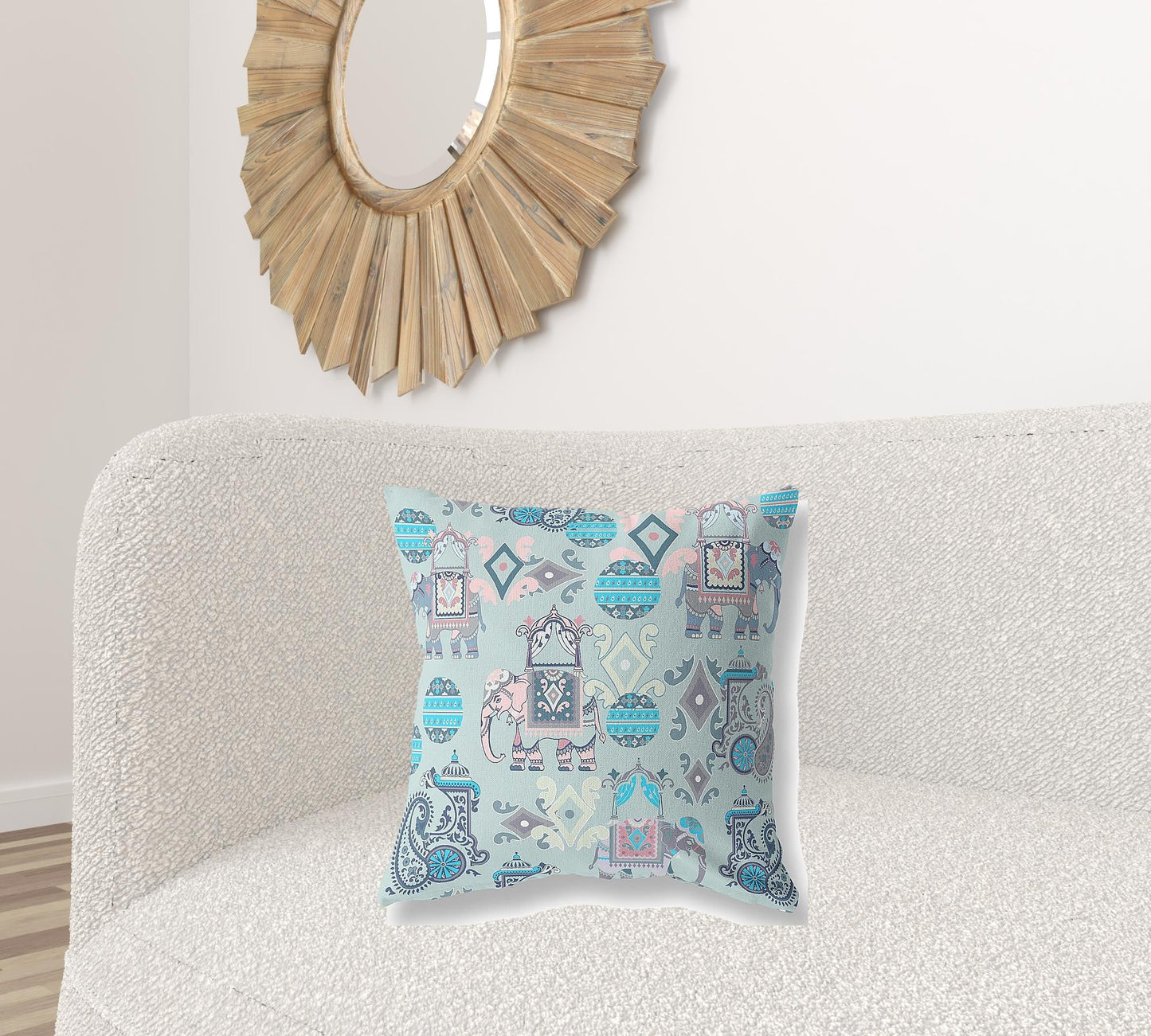 20" X 20" Gray And Pink Paisley Blown Seam Suede Throw Pillow FurniFindUSA