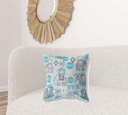20" X 20" Gray And Pink Paisley Blown Seam Suede Throw Pillow FurniFindUSA