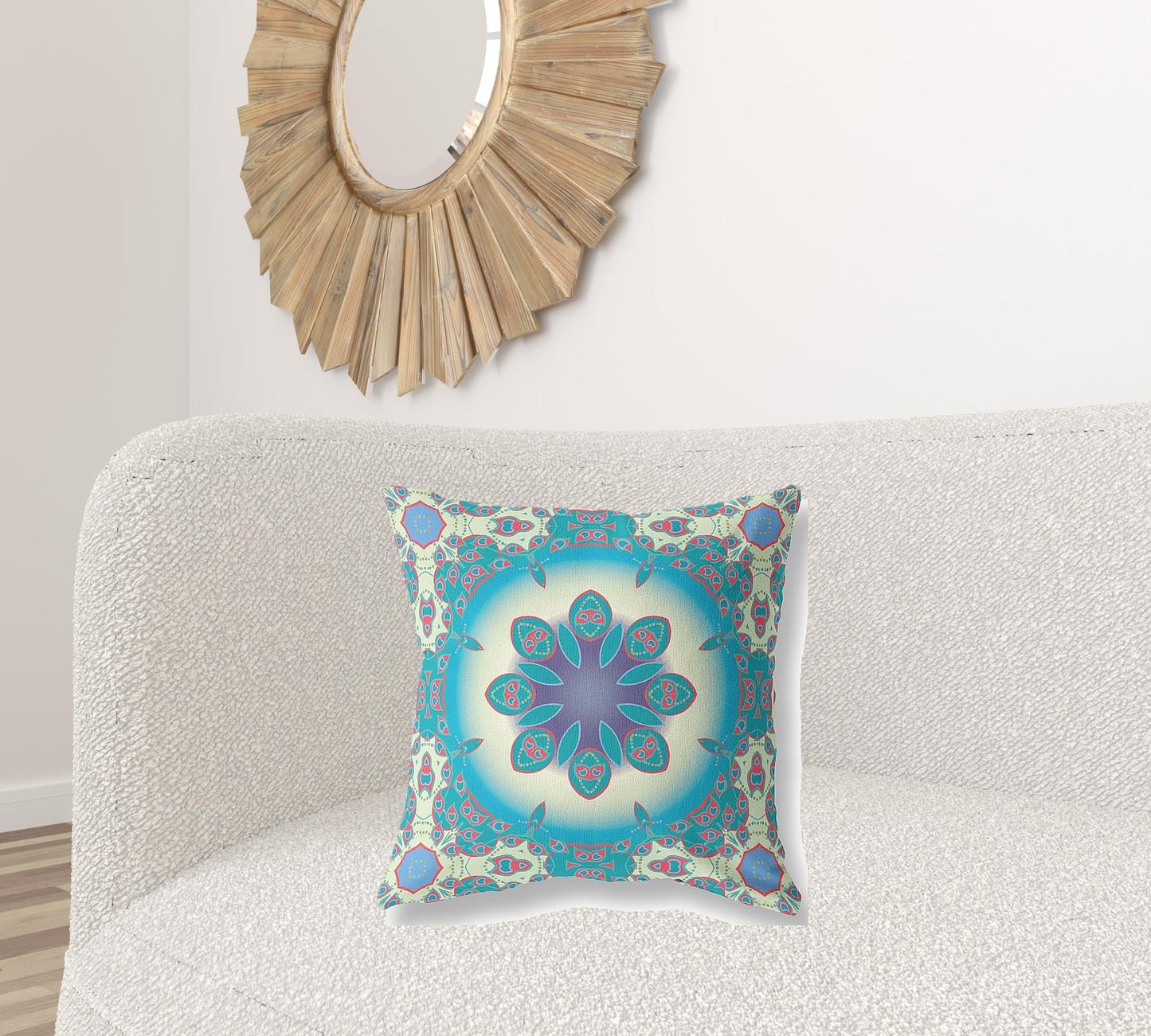 20" X 20" Yellow And Red Geometric Blown Seam Suede Throw Pillow FurniFindUSA