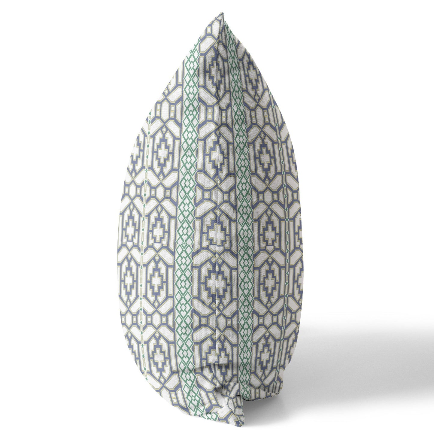20" X 20" White And Gray Geometric Blown Seam Suede Throw Pillow FurniFindUSA