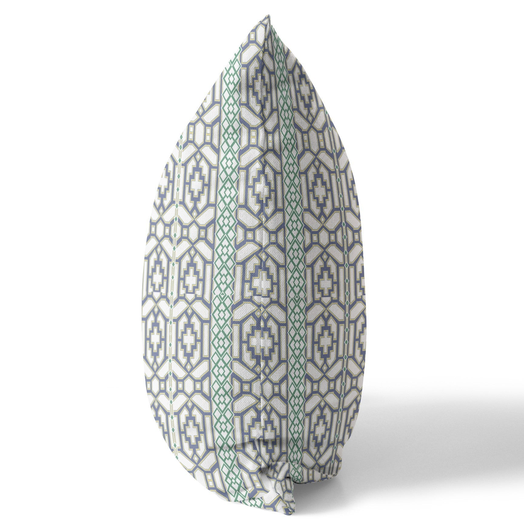 20" X 20" White And Gray Geometric Blown Seam Suede Throw Pillow FurniFindUSA