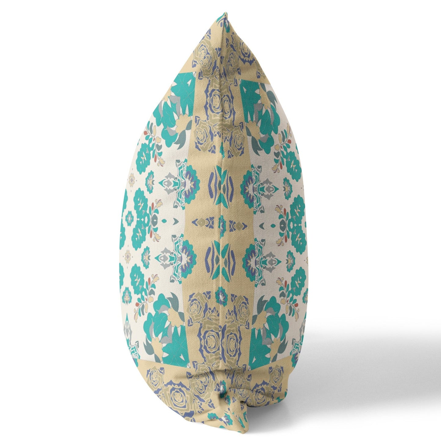 20" X 20" Yellow And White Floral Blown Seam Suede Throw Pillow FurniFindUSA