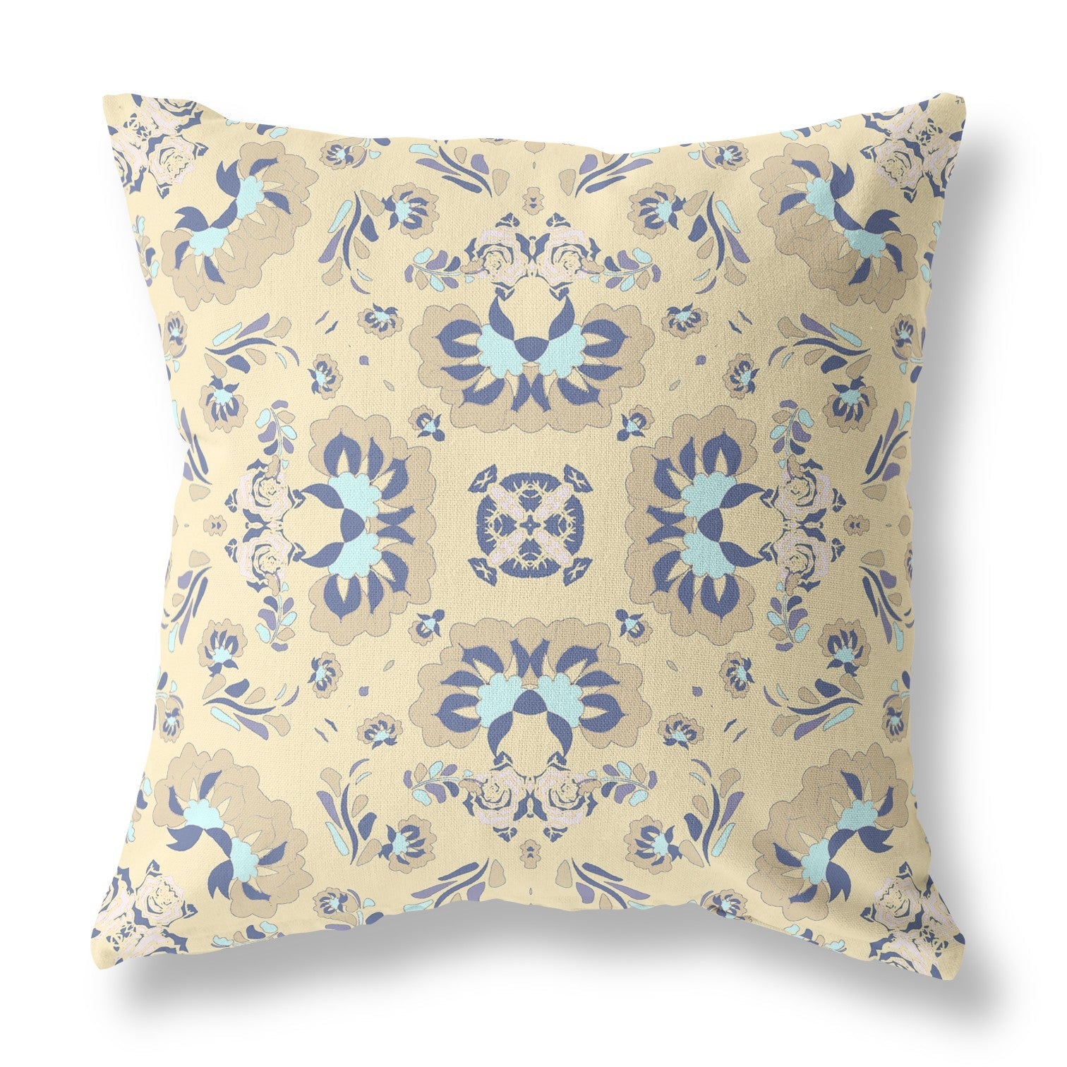 20" X 20" Yellow Blown Seam Suede Geometric Throw Pillow FurniFindUSA