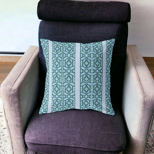 20" Blue and Brown Suede Throw Pillow FurniFindUSA