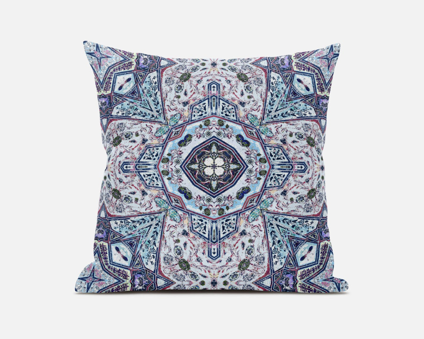 16"X16" Light Blue Microsuede Geometric Zippered Pillow 5.0" (L) x 16.0" (W) x 16.0" (H) FurniFindUSA