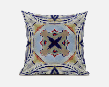 16" X 16" Muted Green Orange Geometric Zippered Suede Throw Pillow FurniFindUSA