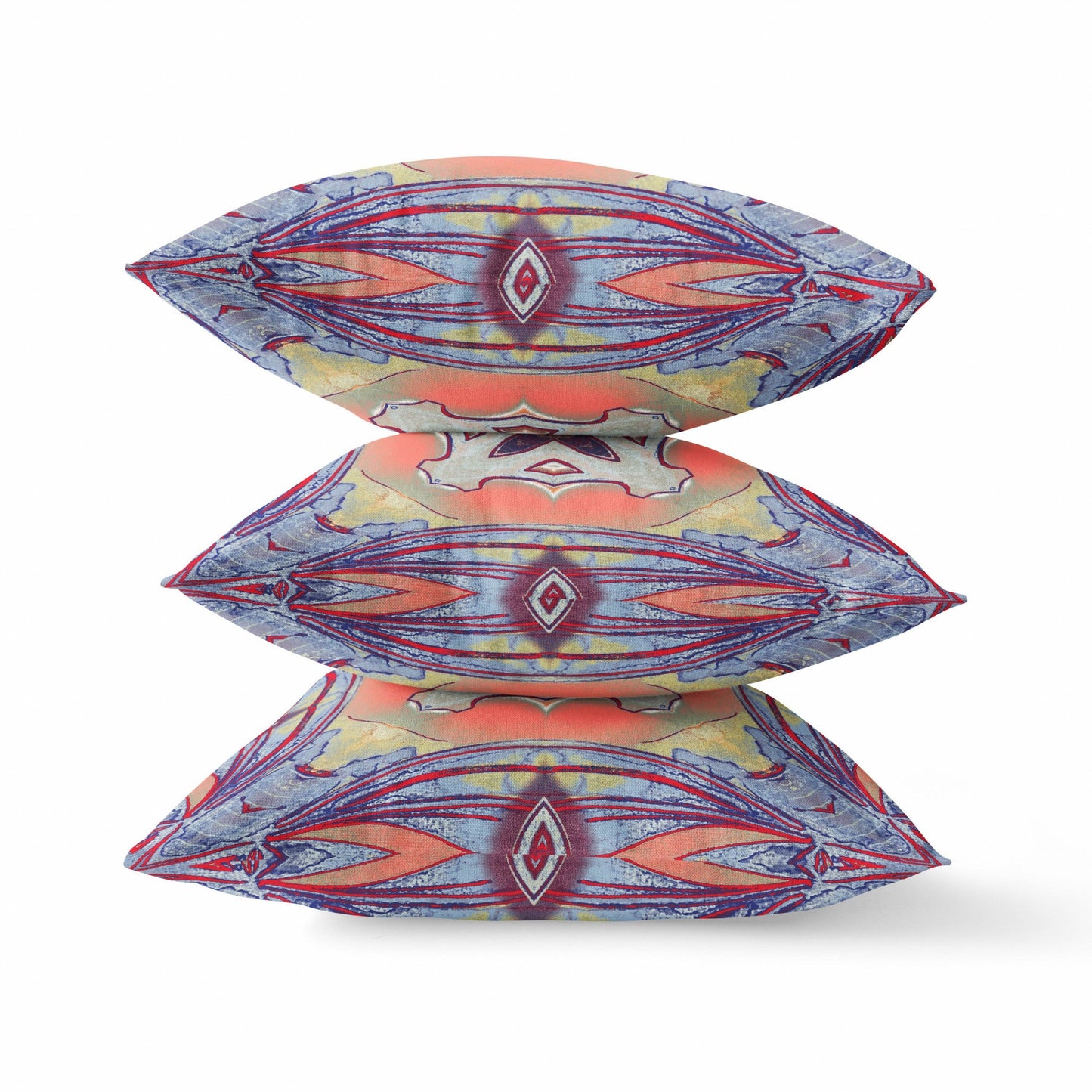 16" X 16" Purple Orange Geometric Zippered Suede Throw Pillow FurniFindUSA