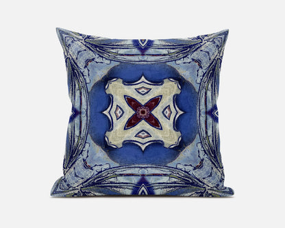16" X 16" Sky Blue Evening Blue Geometric Zippered Suede Throw Pillow FurniFindUSA