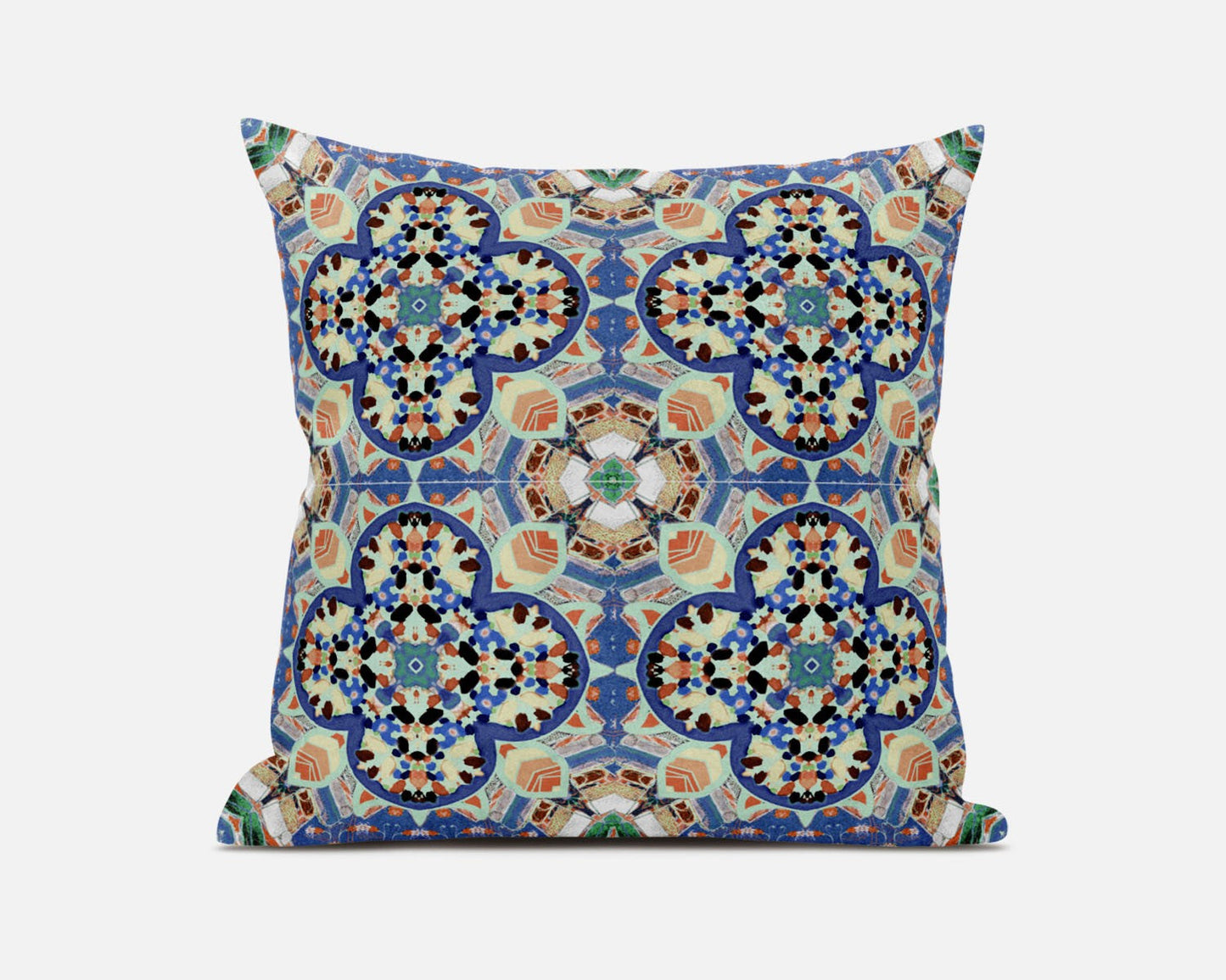 16"X16" Blue And Purple Microsuede Quatrefoil Zippered Pillow FurniFindUSA