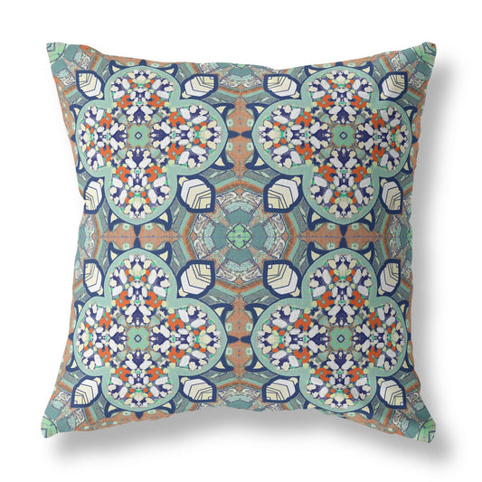 16"X16" Green Microsuede Quatrefoil Zippered Pillow 5.0" (L) x 16.0" (W) x 16.0" (H) FurniFindUSA