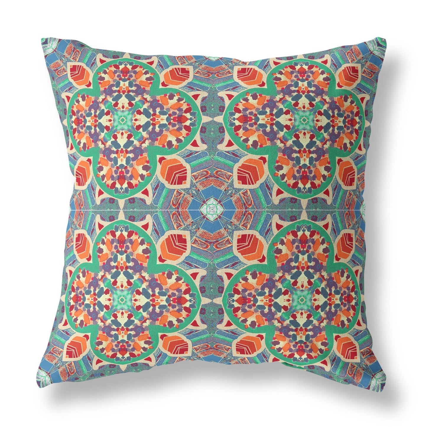16"X16" Orange Microsuede Quatrefoil Zippered Pillow FurniFindUSA
