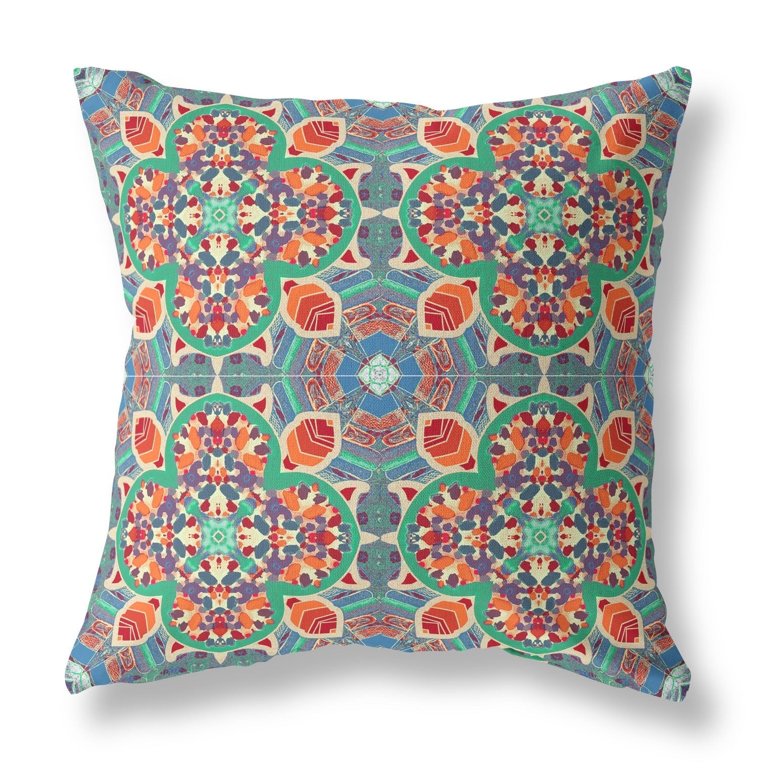 16"X16" Orange Microsuede Quatrefoil Zippered Pillow FurniFindUSA