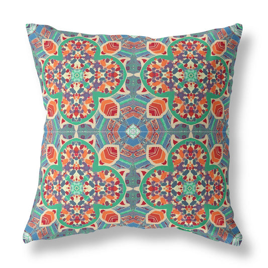 16"X16" Orange Microsuede Quatrefoil Zippered Pillow FurniFindUSA