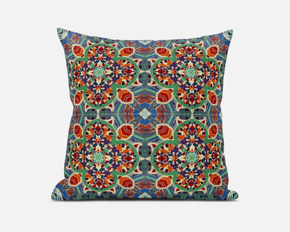 16"X16" Orange Microsuede Quatrefoil Zippered Pillow FurniFindUSA