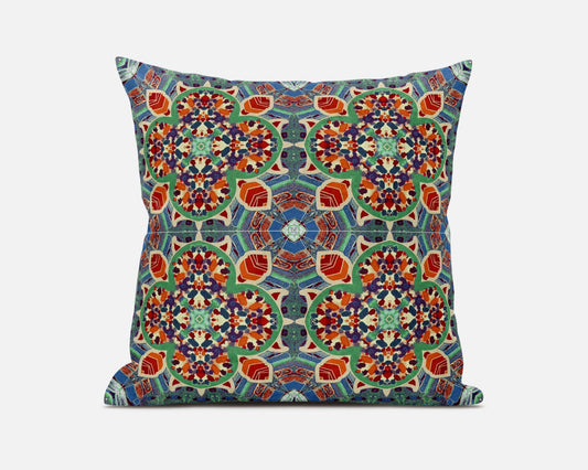 16"X16" Orange Microsuede Quatrefoil Zippered Pillow FurniFindUSA