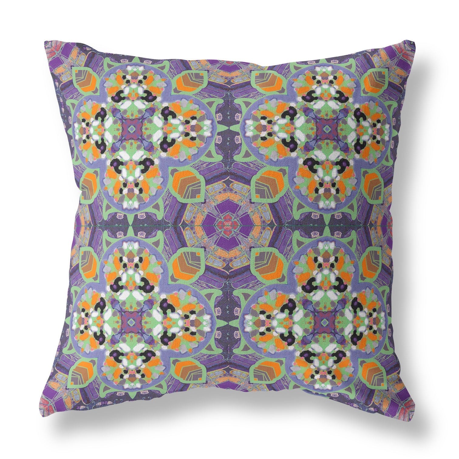 16"X16" Purple Microsuede Quatrefoil Zippered Pillow FurniFindUSA