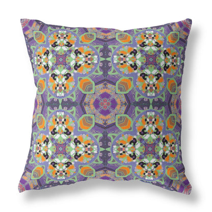 16"X16" Purple Microsuede Quatrefoil Zippered Pillow FurniFindUSA