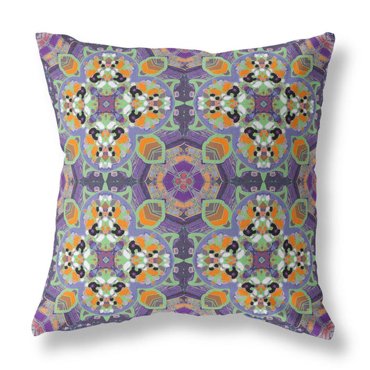 16"X16" Purple Microsuede Quatrefoil Zippered Pillow FurniFindUSA