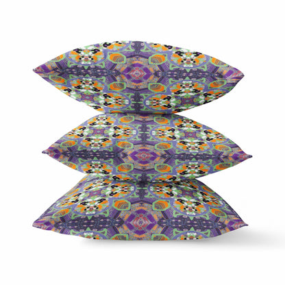 16"X16" Purple Microsuede Quatrefoil Zippered Pillow FurniFindUSA