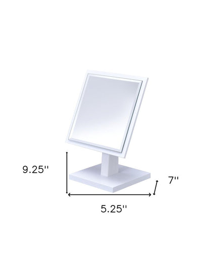 White Rectangle Makeup Shaving Tabletop Mirror HomeRoots