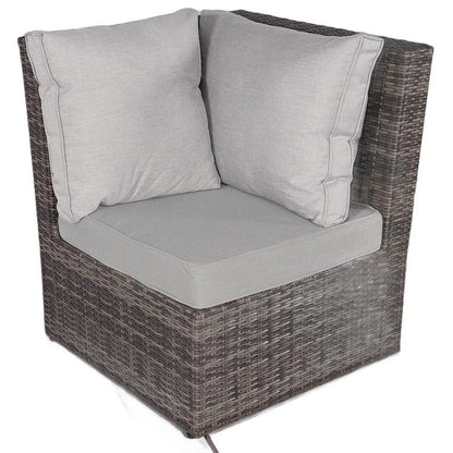 Seven Piece Gray Wicker Upholstered Cushions Sectional Seating Group With Fire Pit And Table HomeRoots