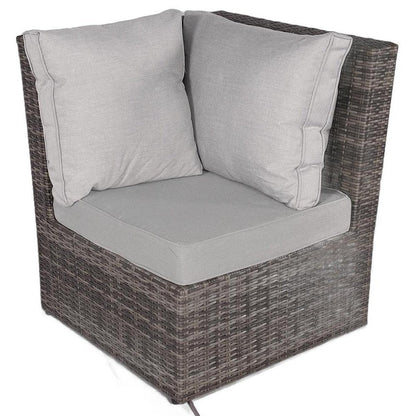 Seven Piece Gray Wicker Upholstered Cushions Sectional Seating Group With Fire Pit And Table HomeRoots