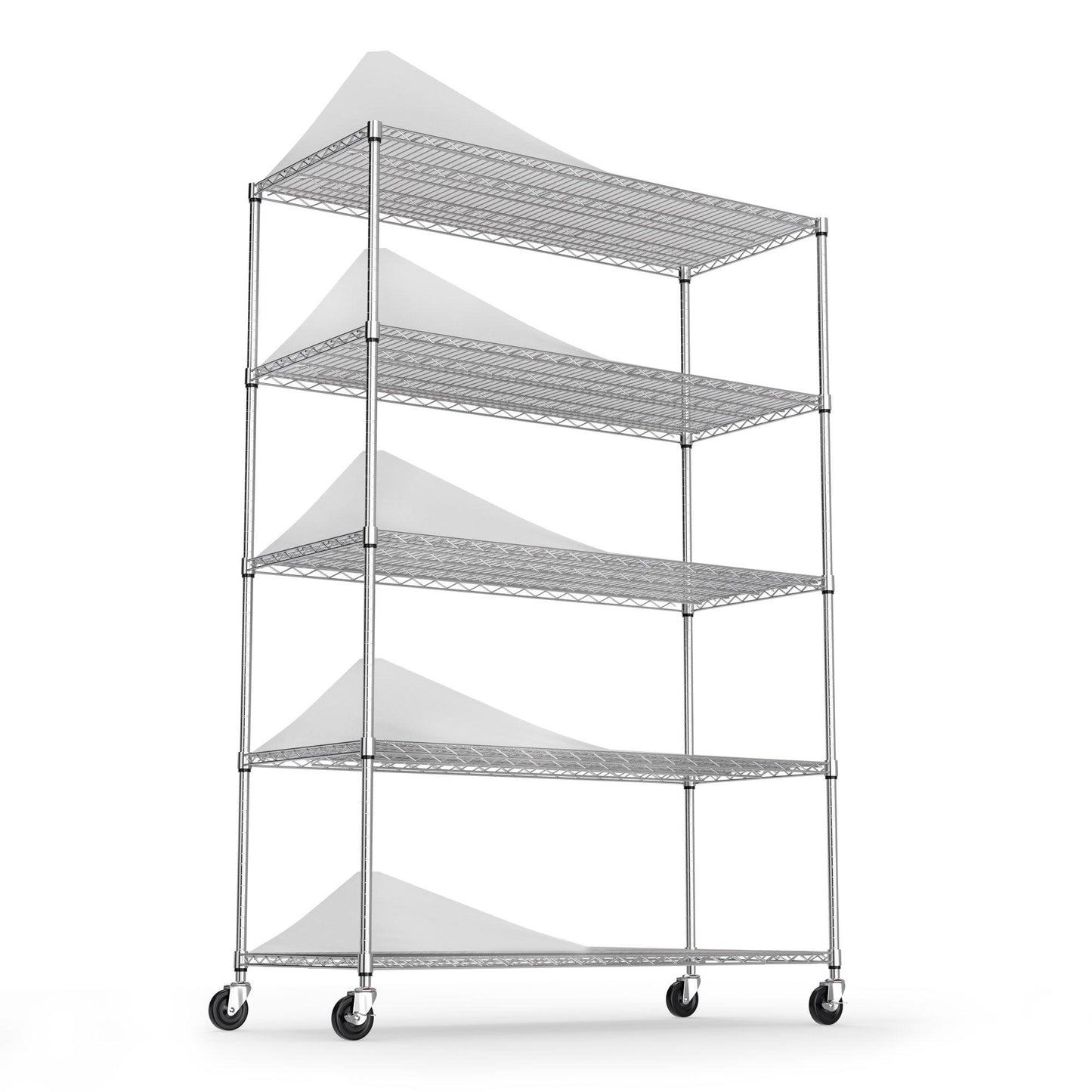 5 Tier 6000lbs Heavy Duty Adjustable Storage Rack Metal Shelf Wire Shelving Unit Chrome - FurniFindUSA