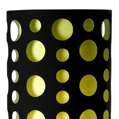 66" Steel Novelty Floor Lamp With Black And Green Drum Shade HomeRoots