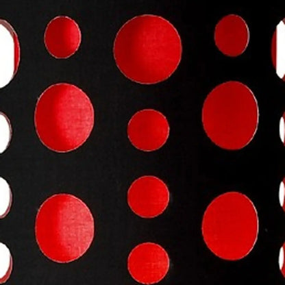 66" Steel Novelty Floor Lamp With Black And Red Drum Shade HomeRoots