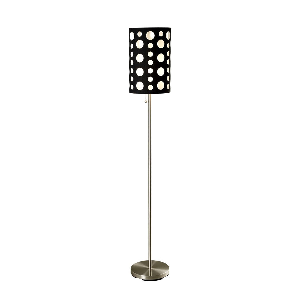 66" Steel Novelty Floor Lamp With Black And White Drum Shade — view 7