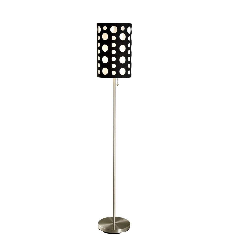 66" Steel Novelty Floor Lamp With Black And White Drum Shade — view 9