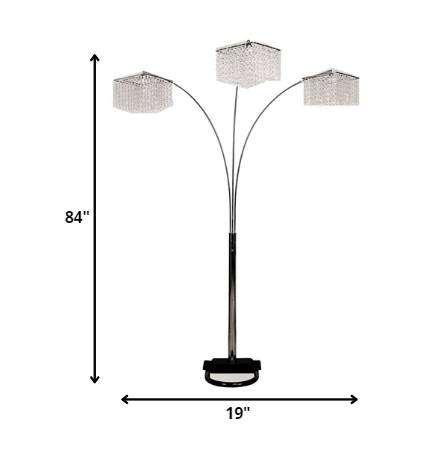 Floor Lamp with Three Hanging Crystal Shades