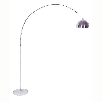 85" White Metal Arched Floor Lamp With Silver Metal Dome Shade HomeRoots