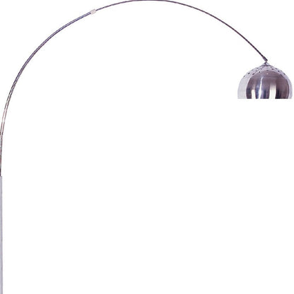 85" White Metal Arched Floor Lamp With Silver Metal Dome Shade HomeRoots