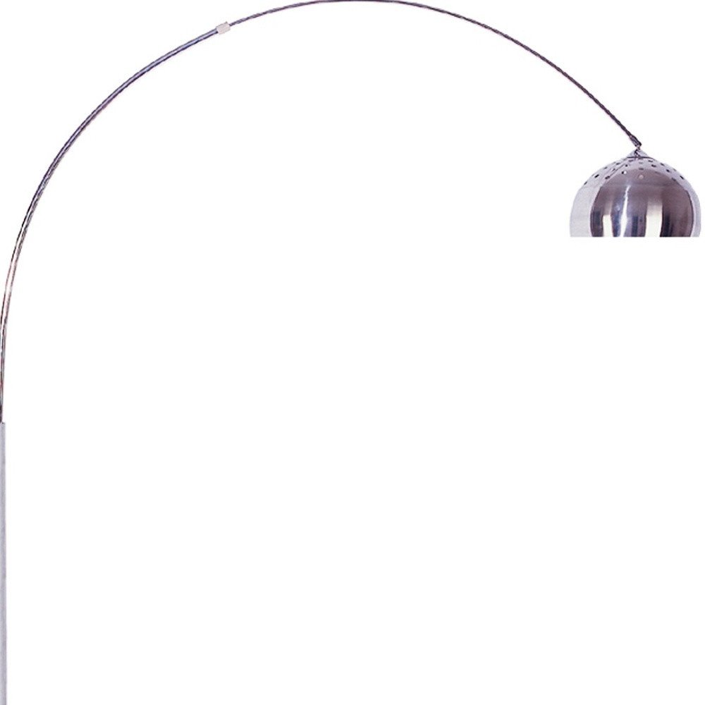 85" White Metal Arched Floor Lamp With Silver Metal Dome Shade — view 3