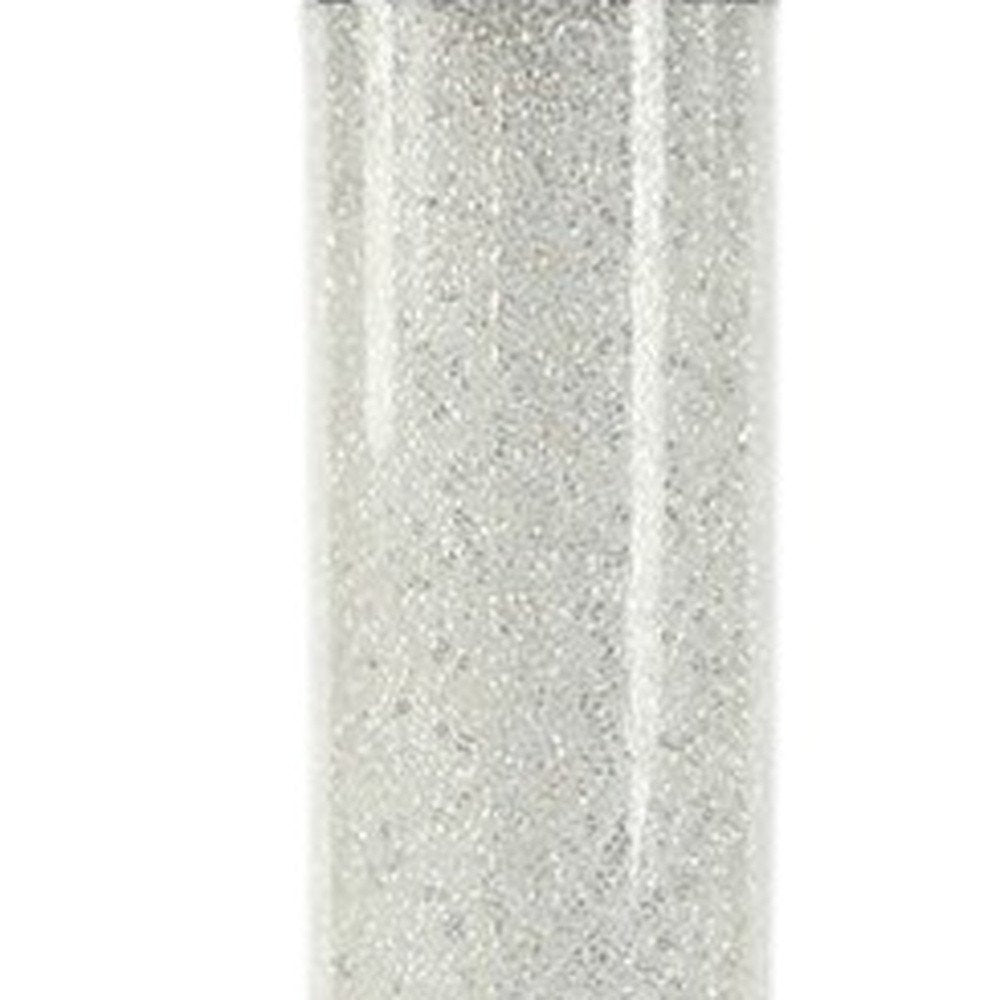 49" White Metal LED Column Floor Lamp With Clear Acrylic Drum Shade HomeRoots