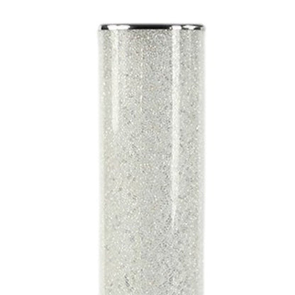 49" White Metal LED Column Floor Lamp With Clear Acrylic Drum Shade HomeRoots